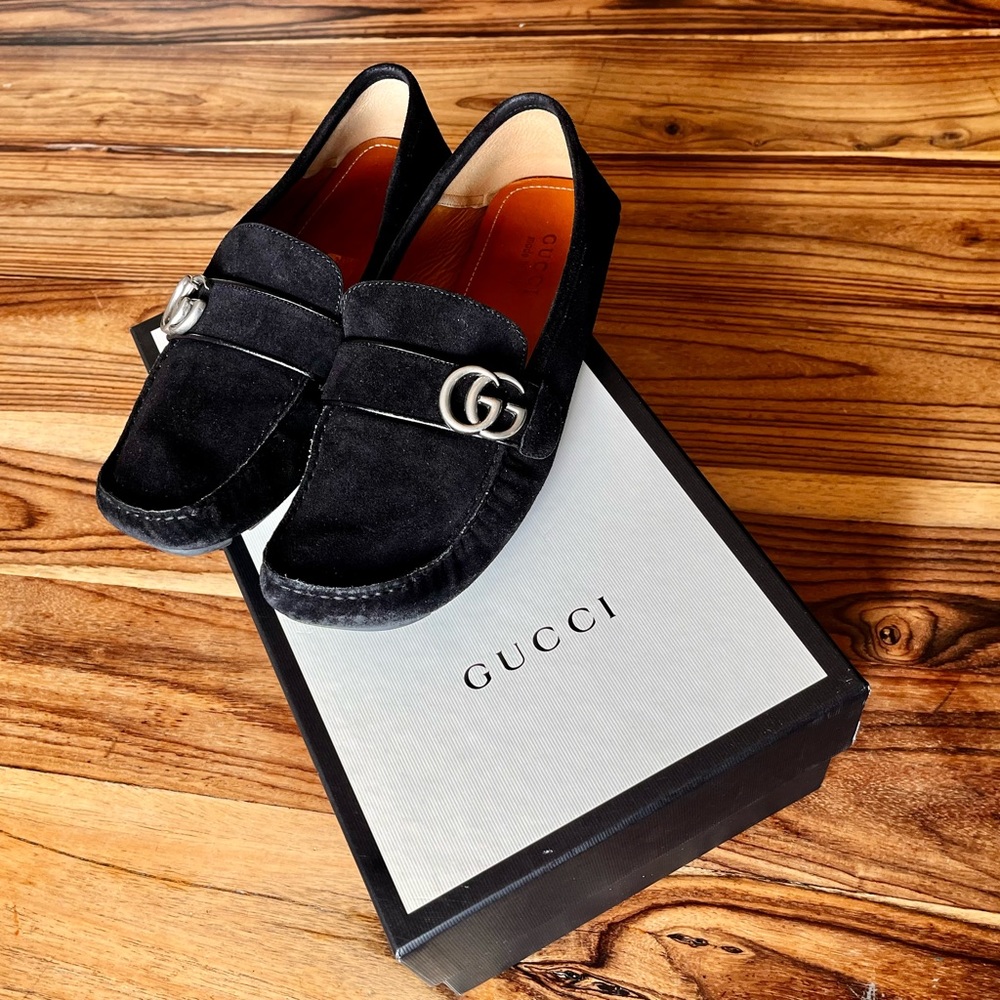 Black Suede Gucci Loafers